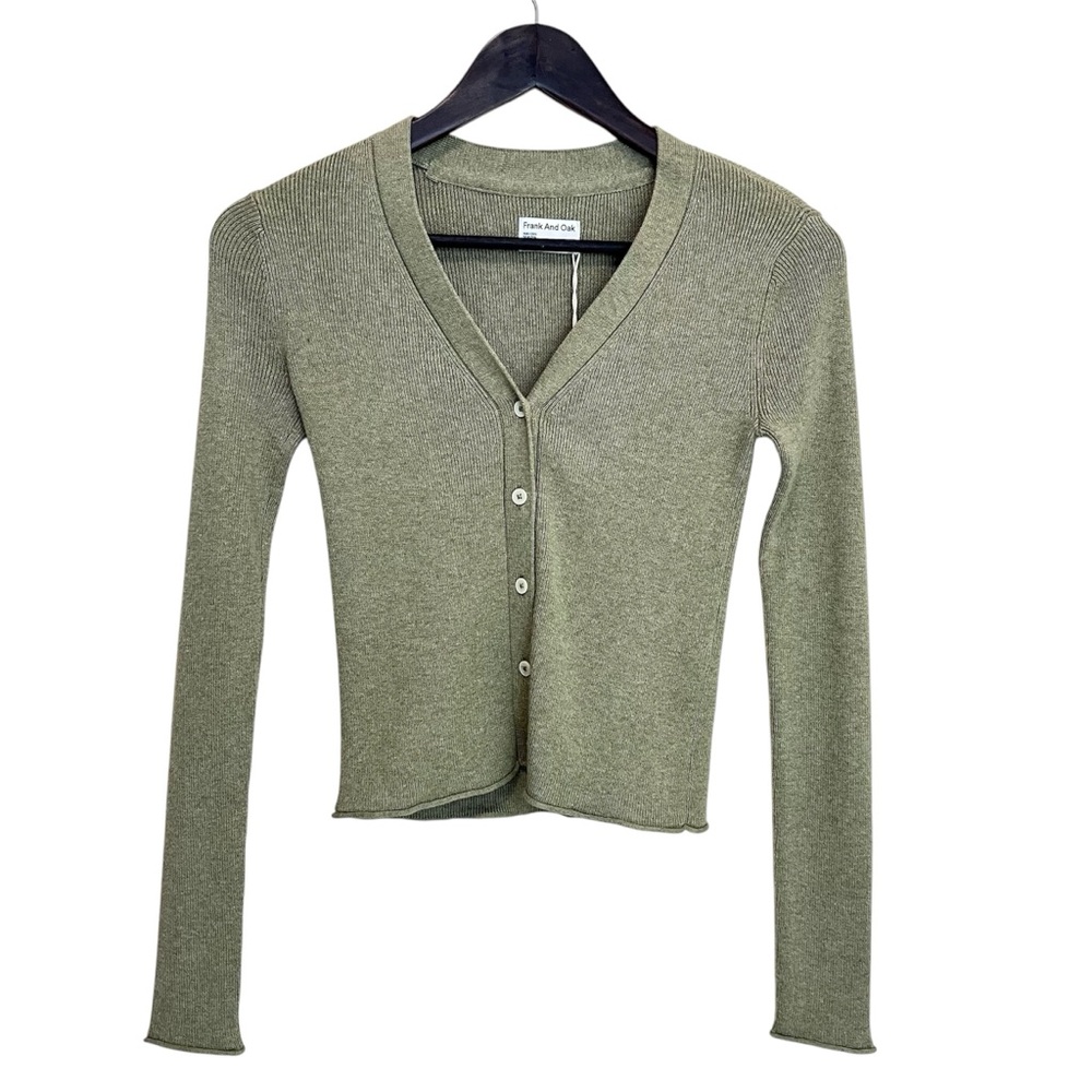 NWT Frank And Oak Ribbed V-Neck Cardigan Sweater